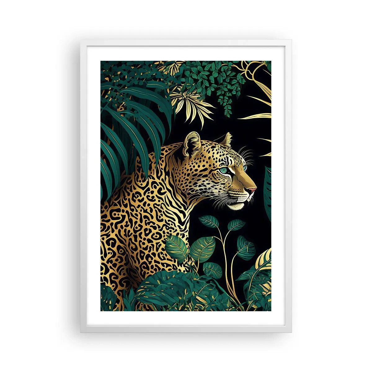 Poster în ramă albă - Domnitorul junglei - 50x70 cm