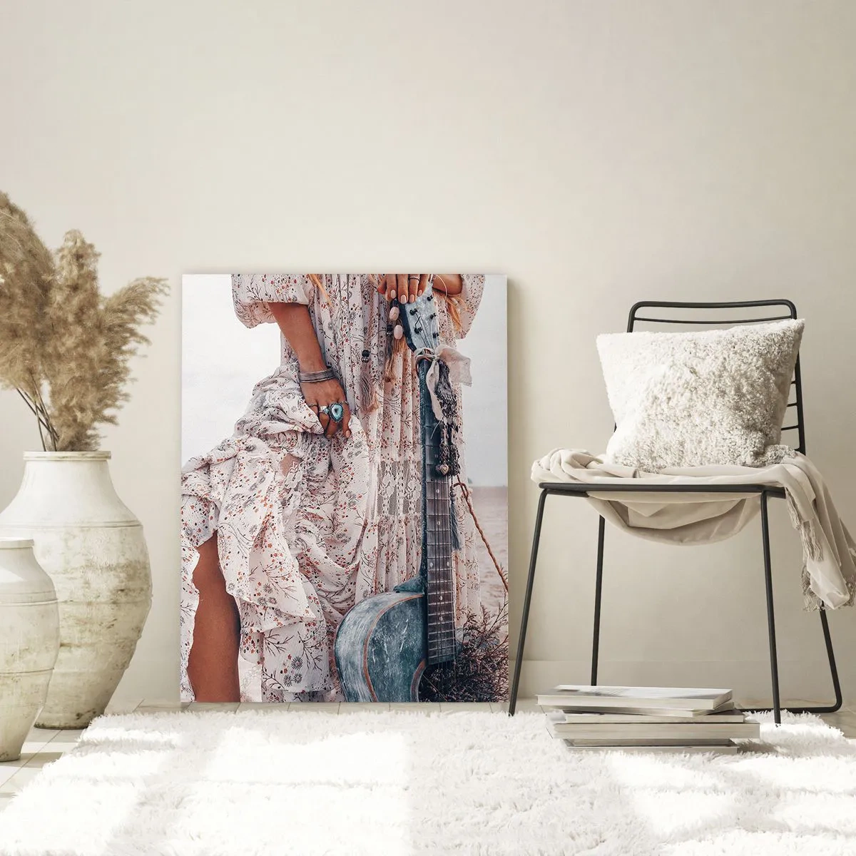 Tablou pe sticlă - Hippie pe drum - 80x120 cm