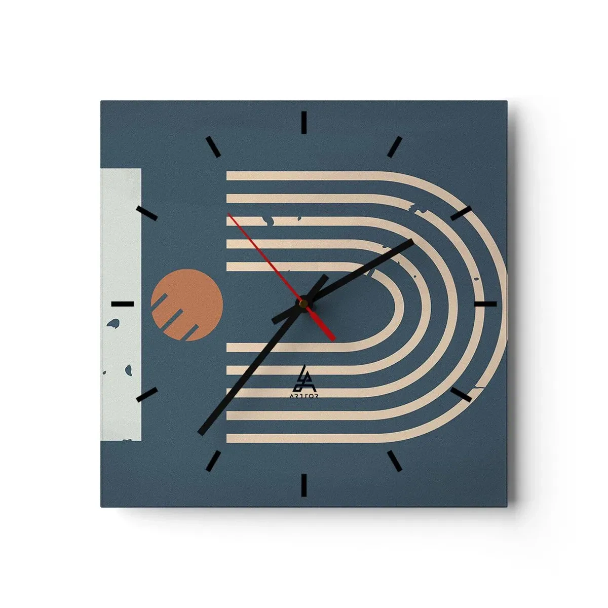 Ceas de perete - Ceas pe sticlă - Geometrie în funcție de rodie - 30x30 cm