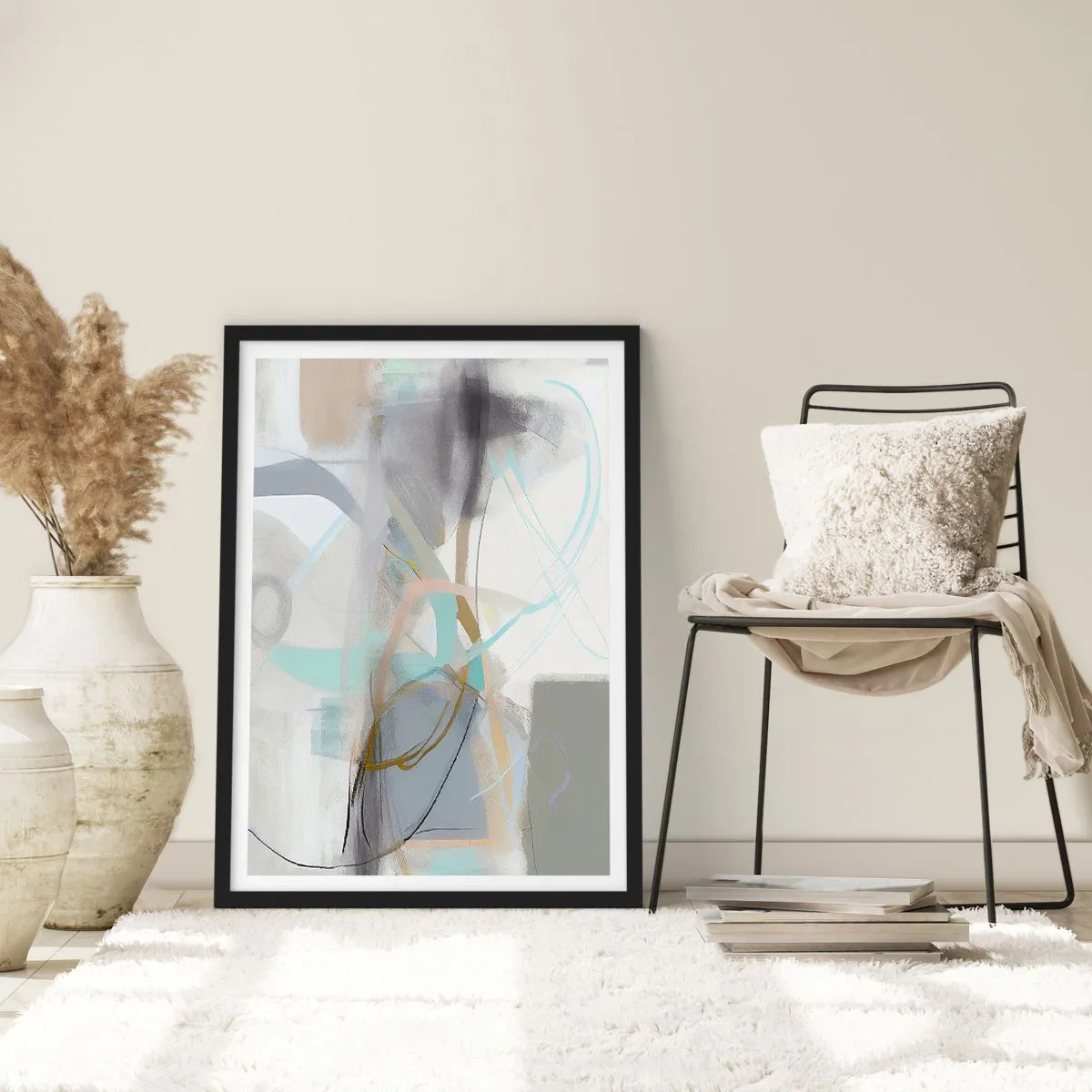 Poster în ramă neagră - Abstracție cețoasă - 61x91 cm