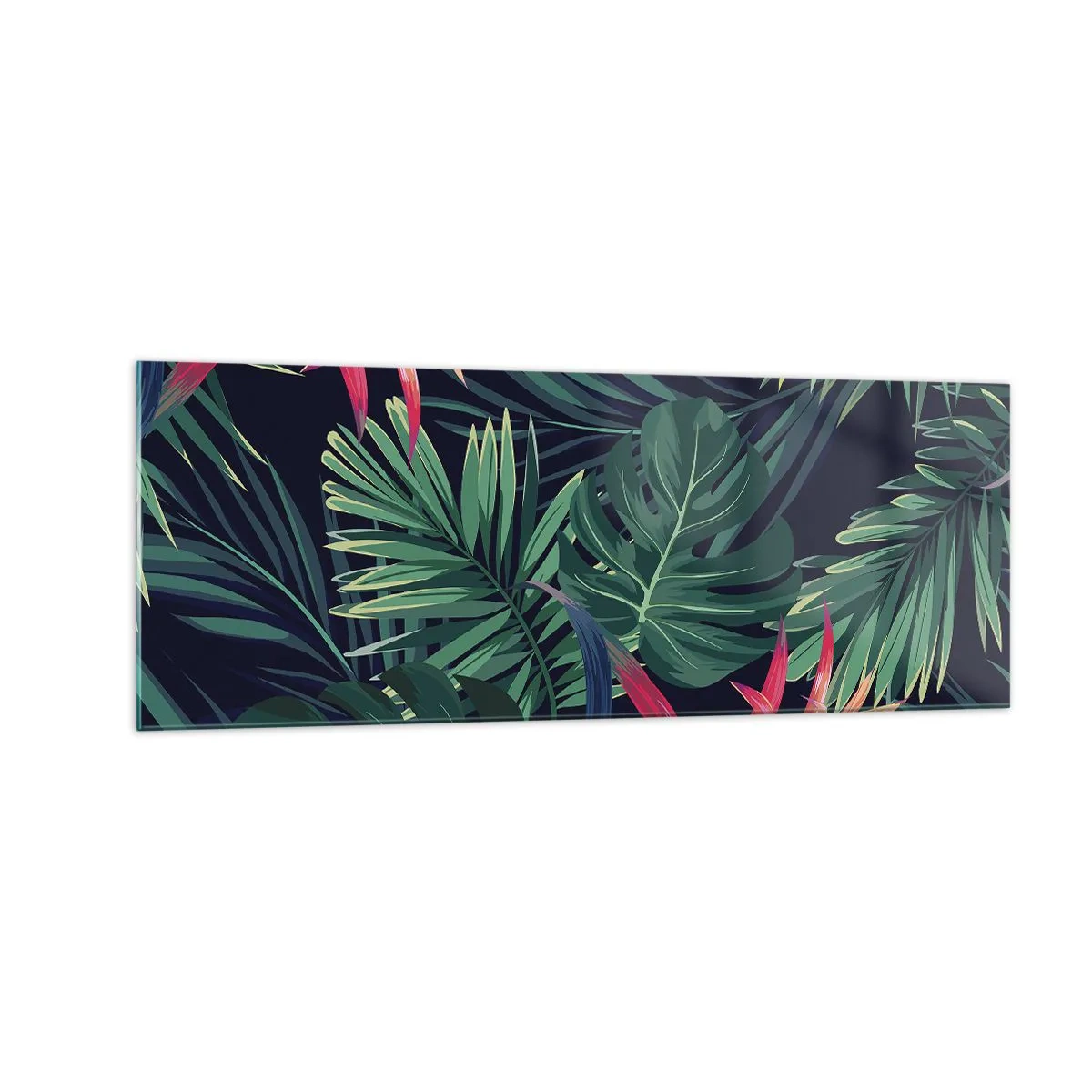 Tablou pe sticlă - Flacăra verde - 140x50 cm