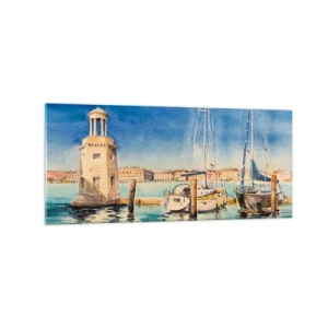 Tablou pe sticlă - Laguna însorită - 120x50 cm