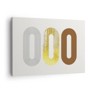 Tablou pe pânză Canvas - Motiv abstract din trei forme geometrice - 70x50cm - Ooo! - Decorațiune modernă pentru perete pentru living și dormitor ARTTOR