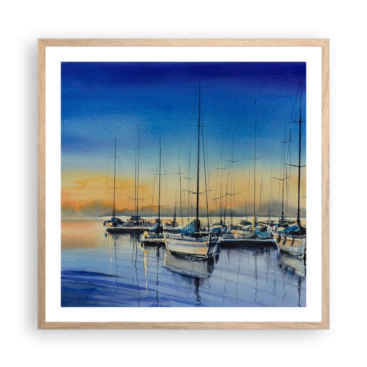 Poster în ramă de stejar deschis - Sfârșitul unei zile bune - 60x60 cm