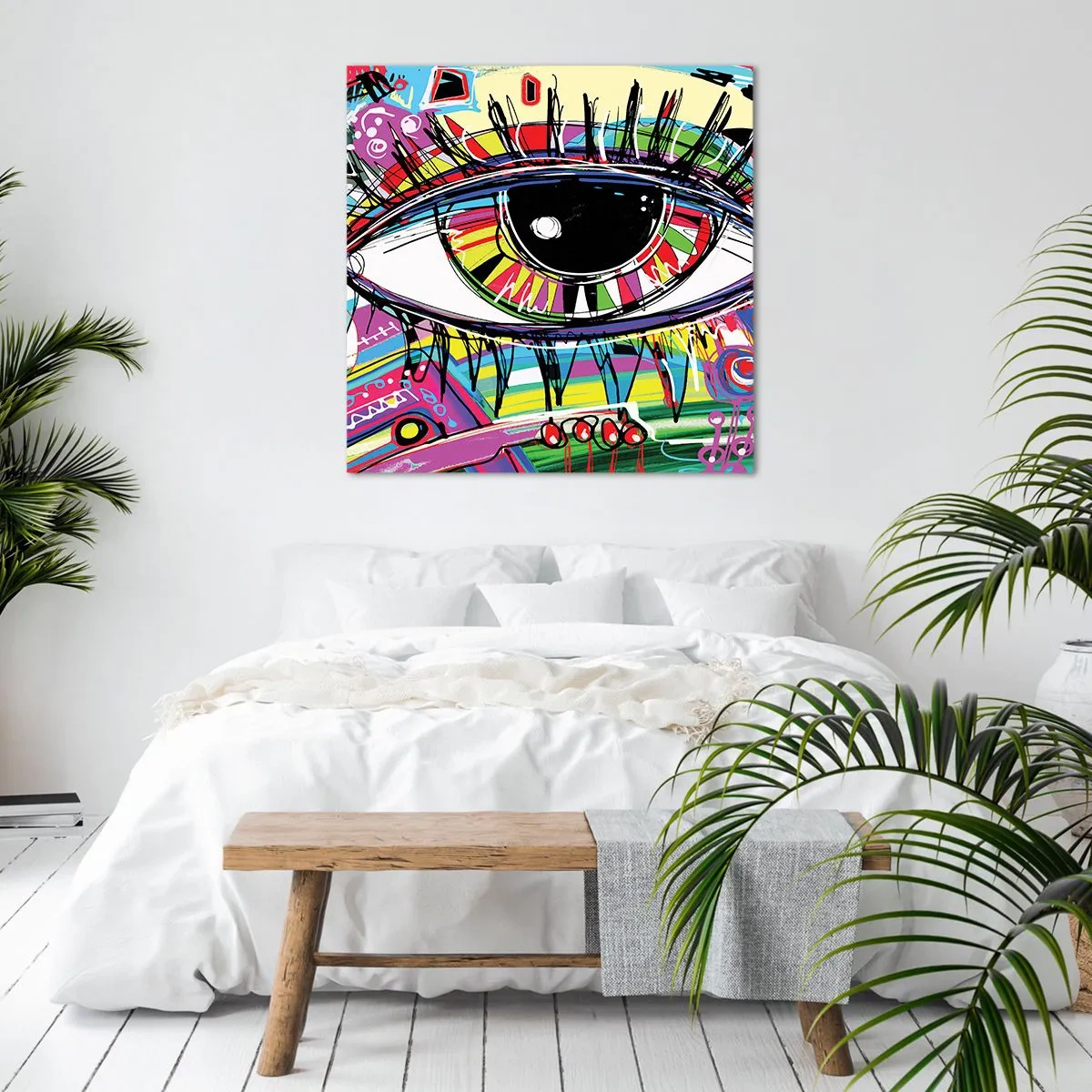 Tablou pe pânză - Un ochi colorat - un suflet colorat - 40x40 cm