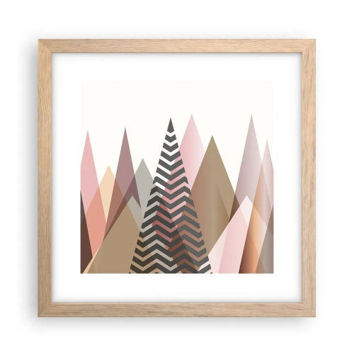 Poster în ramă de stejar deschis - Construcție piramidală - 30x30 cm