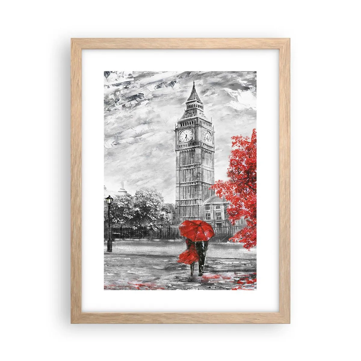 Poster în ramă de stejar deschis - O zi excitantă - 30x40 cm