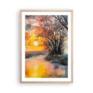 Poster în ramă de stejar deschis - Atmosferă de toamnă - 50x70 cm