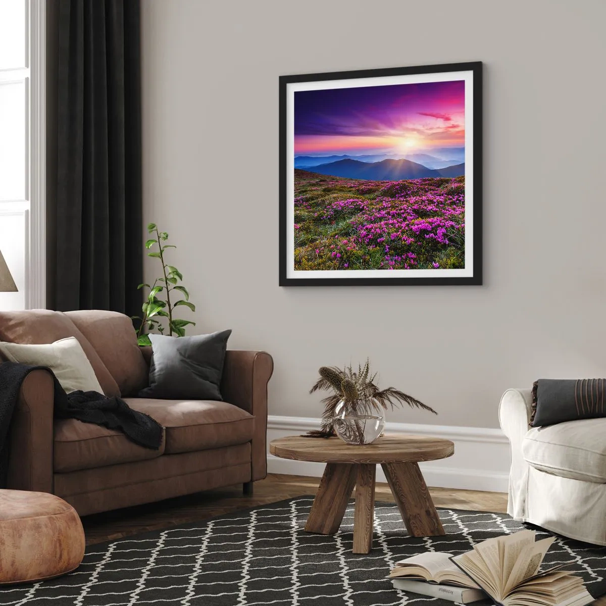 Poster în ramă neagră - Ierburile proaspete miroseau puternic - 50x50 cm