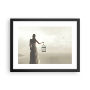 Poster în ramă neagră - Fii liberă - 40x30 cm