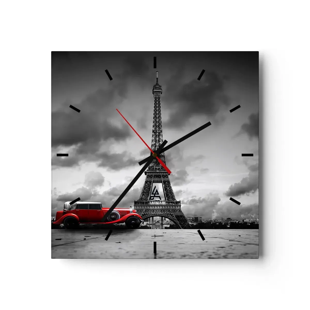 Ceas de perete - Ceas pe sticlă - Nu cu mult timp în urmă, la Paris - 30x30 cm