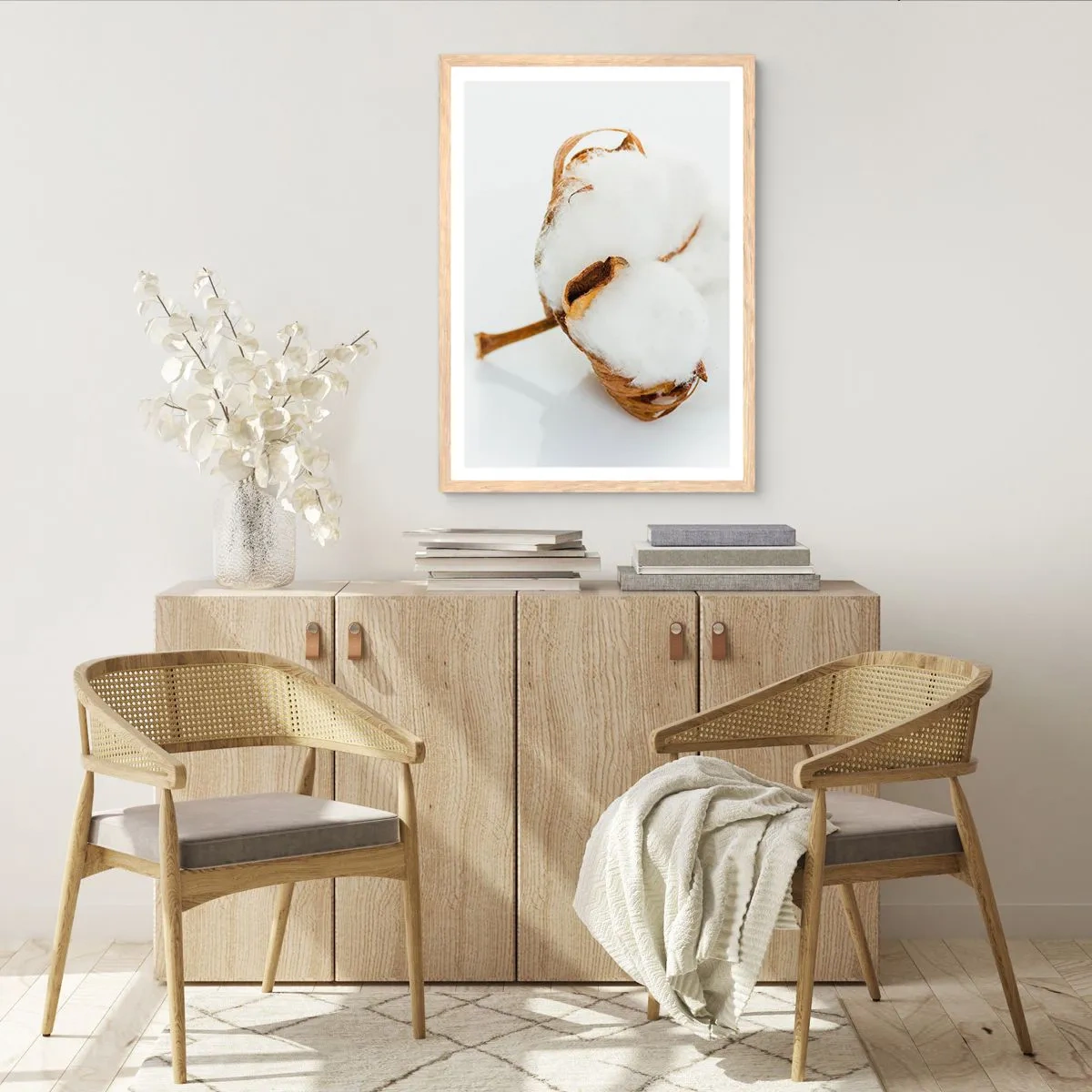 Poster în ramă de stejar deschis - Moale prin natură - 61x91 cm