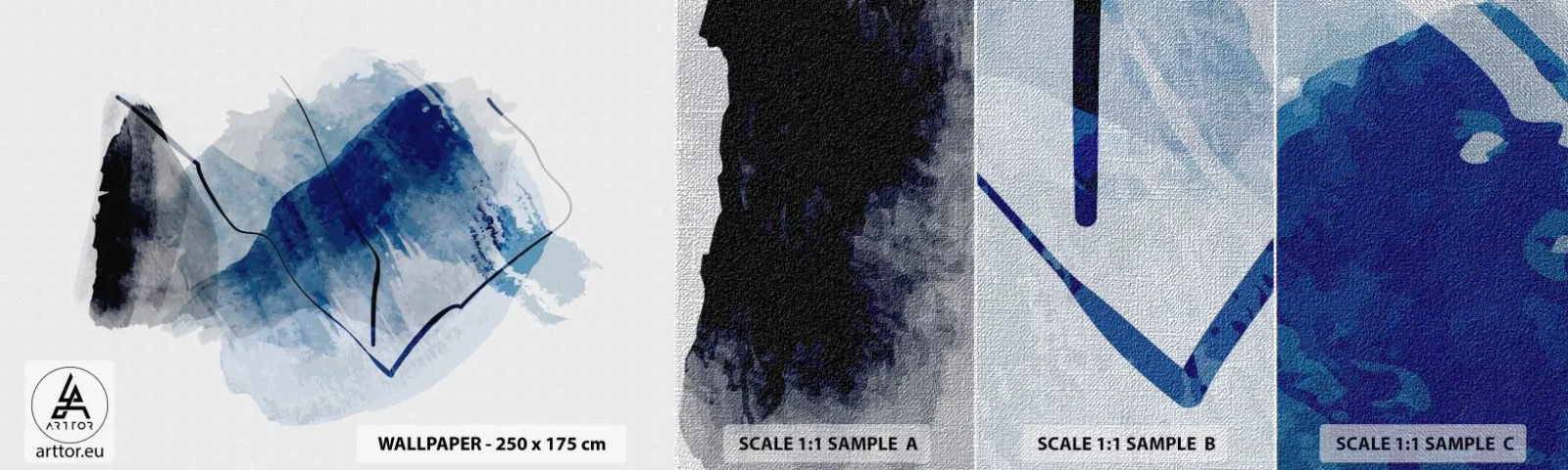 Mostră tapet Premium Canvas - Iceberg - Abstracția, Bucată, Artă Modernă - 100x30 cm