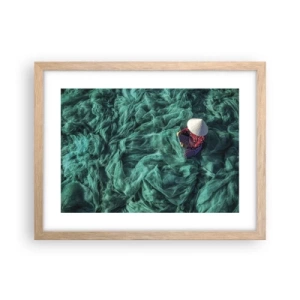 Poster în ramă de stejar deschis - Într-o mare de rețea - 40x30 cm