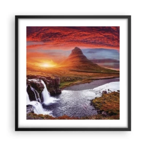 Poster în ramă neagră - Imaginea Pământului de Mijloc - 50x50 cm