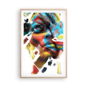 Poster în ramă de stejar deschis - Personalitate colorată - 61x91 cm