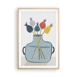 Poster în ramă de stejar deschis - Paparune sau maci? - 61x91 cm