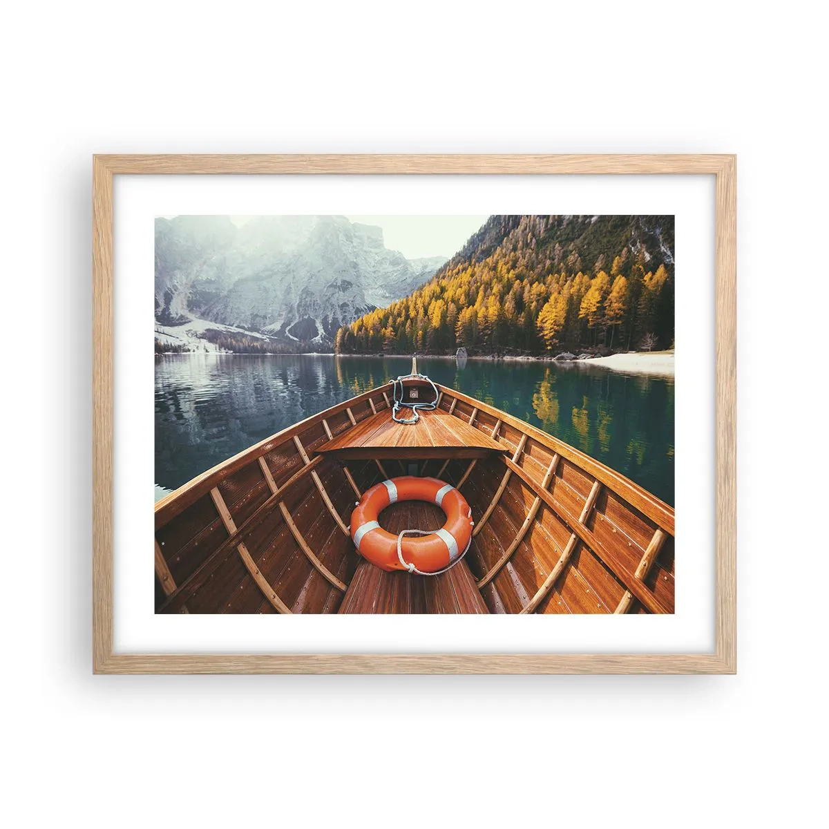 Poster în ramă de stejar deschis - Excursie pe munte - 50x40 cm