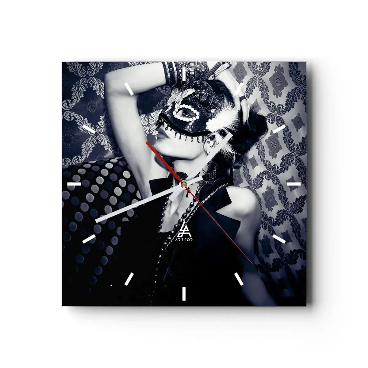 Ceas de perete - Ceas pe sticlă - Decorațiuni, ornamente, modele... - 30x30 cm