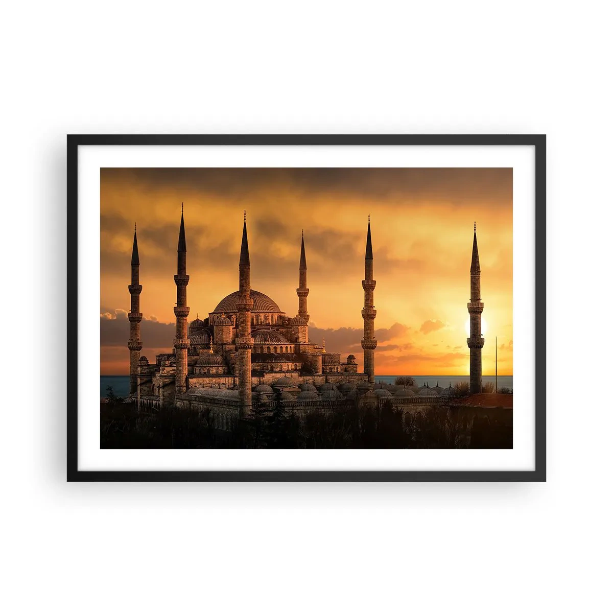 Poster în ramă neagră - Dumnezeu este mare - 70x50 cm