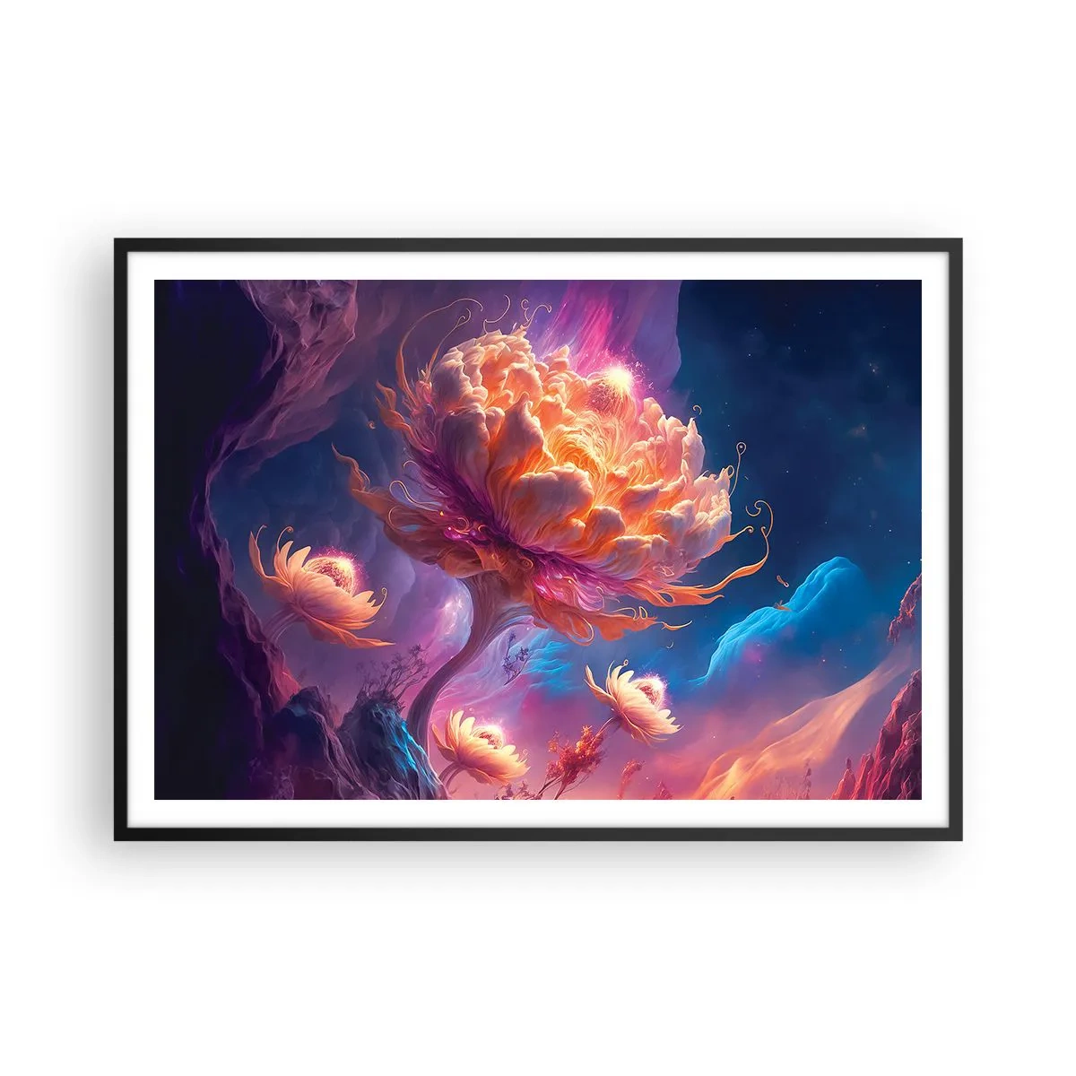 Poster în ramă neagră - O altă lume - 100x70 cm