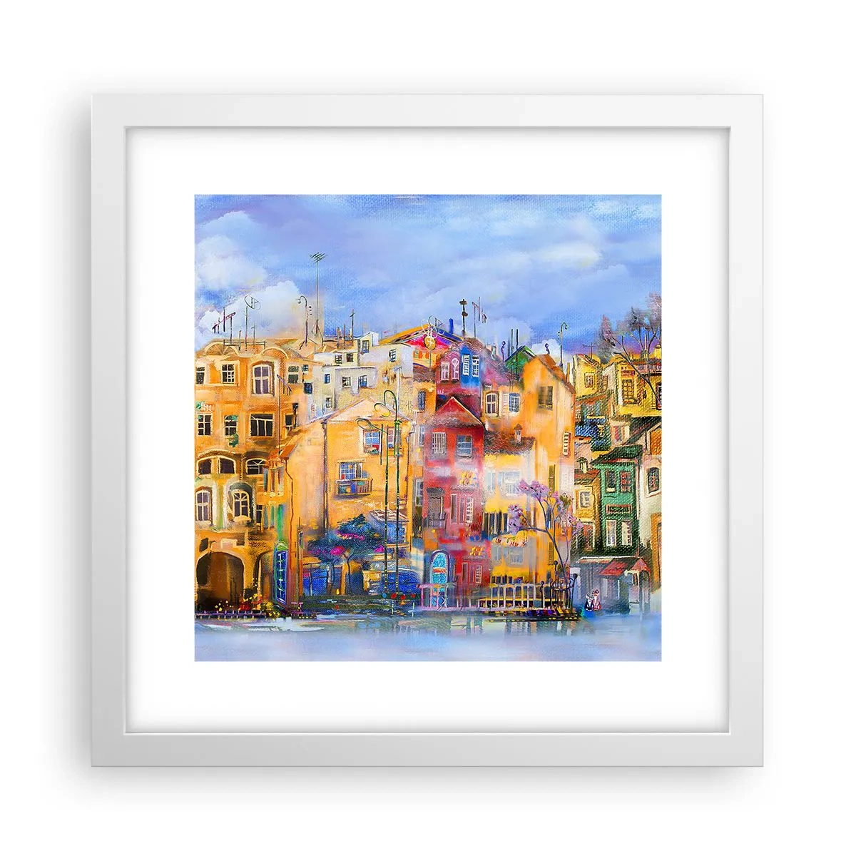 Poster în ramă albă - Suntem împreună - 30x30 cm