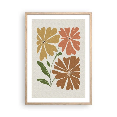 Poster în ramă de stejar deschis - Natură și geometrie - 50x70 cm
