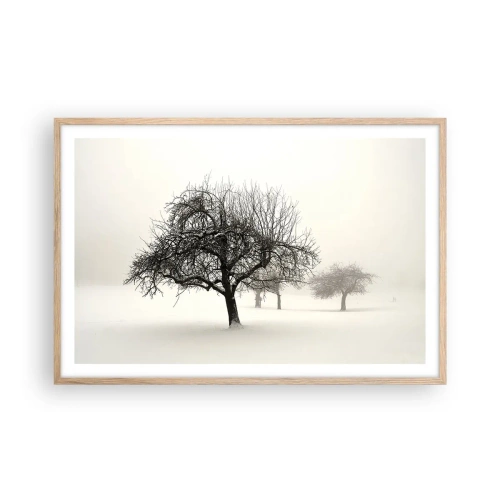 Poster în ramă de stejar deschis - Hibernare - 91x61 cm