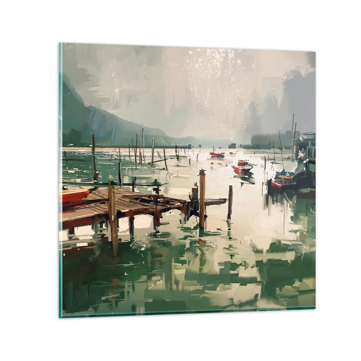 Tablou pe sticlă - Scufundat în luna topită - 60x60 cm