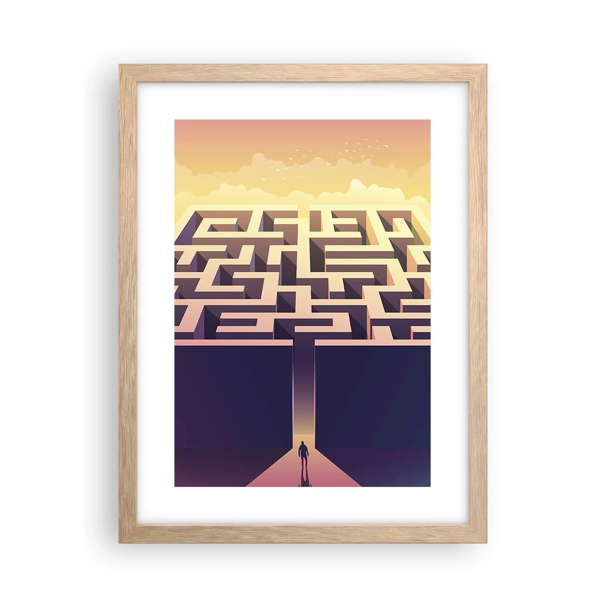 Poster în ramă de stejar deschis - Momentul deciziei - 30x40 cm