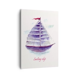 Tablou pe pânză - Pânze pline și apă calmă - 50x70 cm