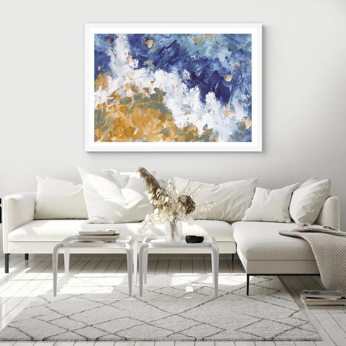 Poster în ramă albă - Dansul elementelor - 50x40 cm