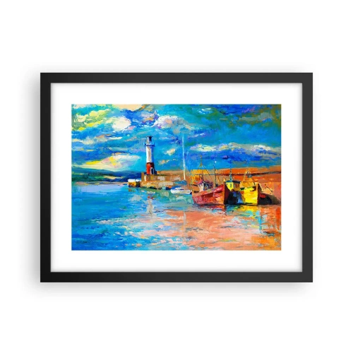 Poster în ramă neagră - După-amiază în golful de curcubeu - 40x30 cm