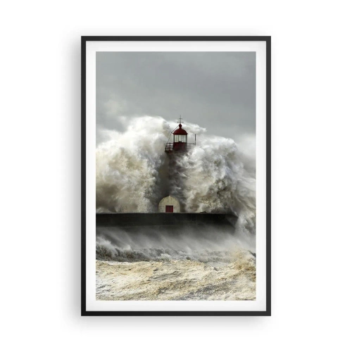 Poster în ramă neagră - Mânia oceanului - 61x91 cm