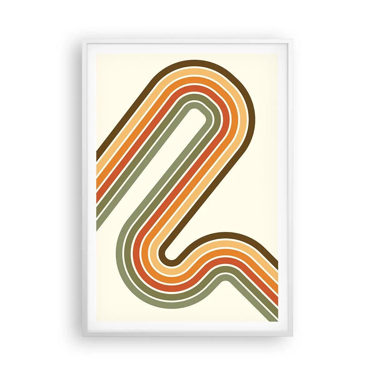 Poster în ramă albă - Cu zigzag până la destinație - 70x100 cm