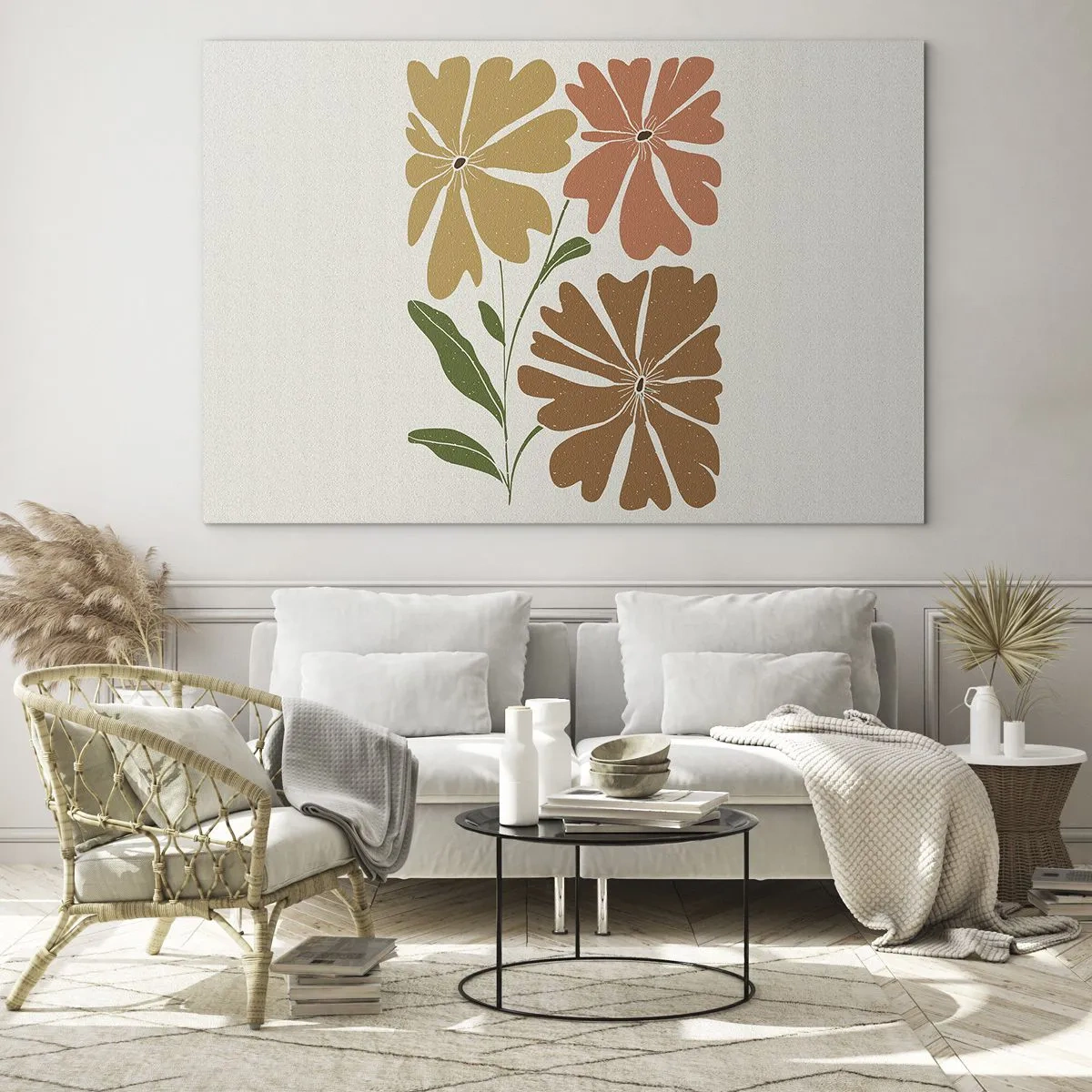 Tablou pe sticlă - Natură și geometrie - 100x70 cm