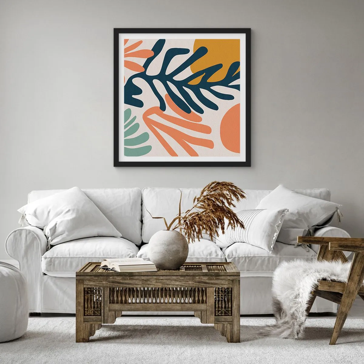 Poster în ramă neagră - Mări de corali - 30x30 cm