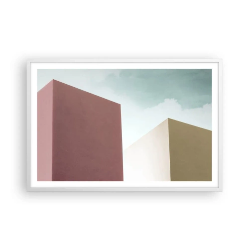Poster în ramă albă - Geometria unei veri însorite - 91x61 cm