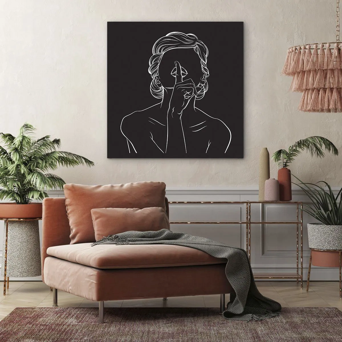 Tablou pe pânză - Frumusețea înflorește în tăcere - 40x40 cm