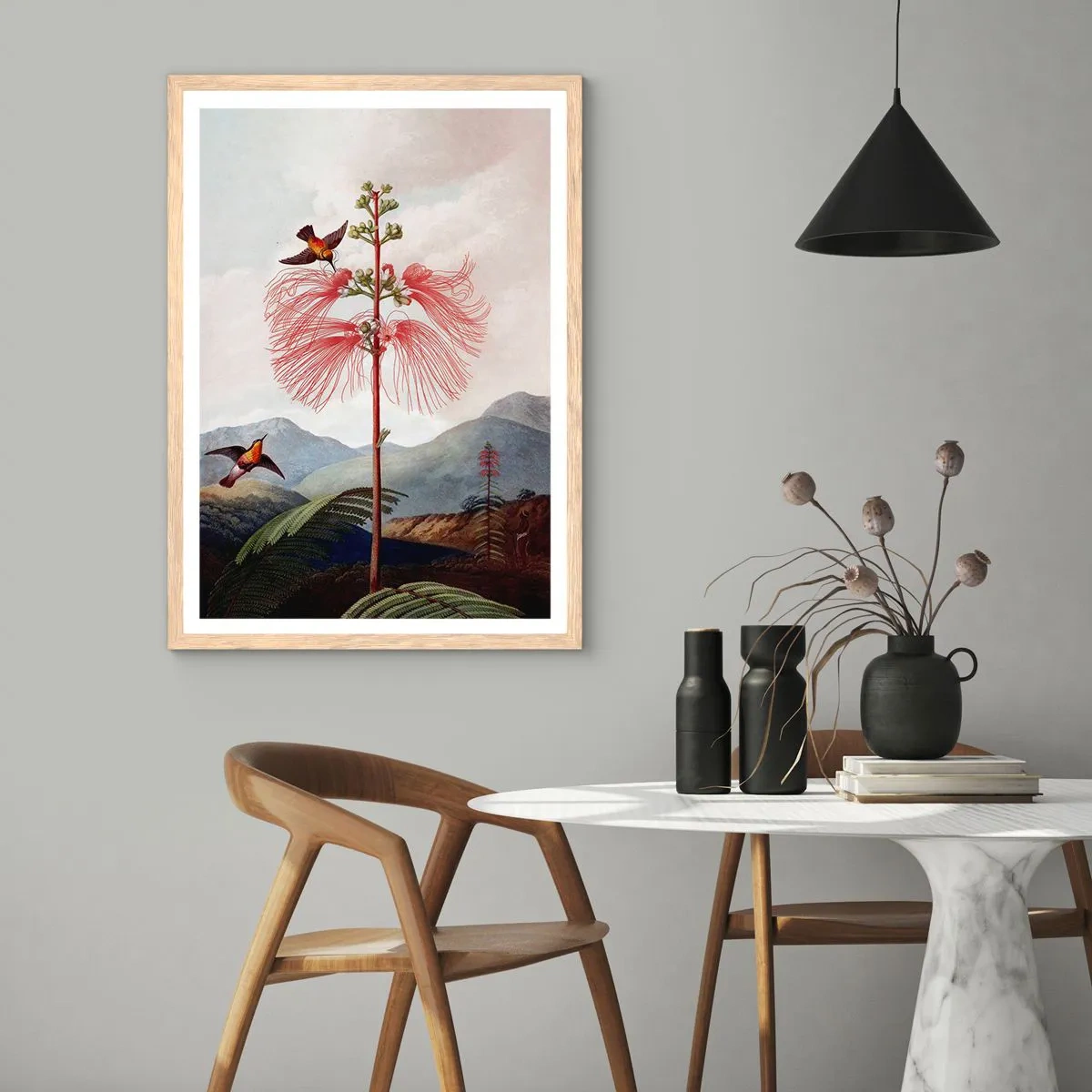 Poster în ramă de stejar deschis - Într-un paradis tropical - 50x70 cm