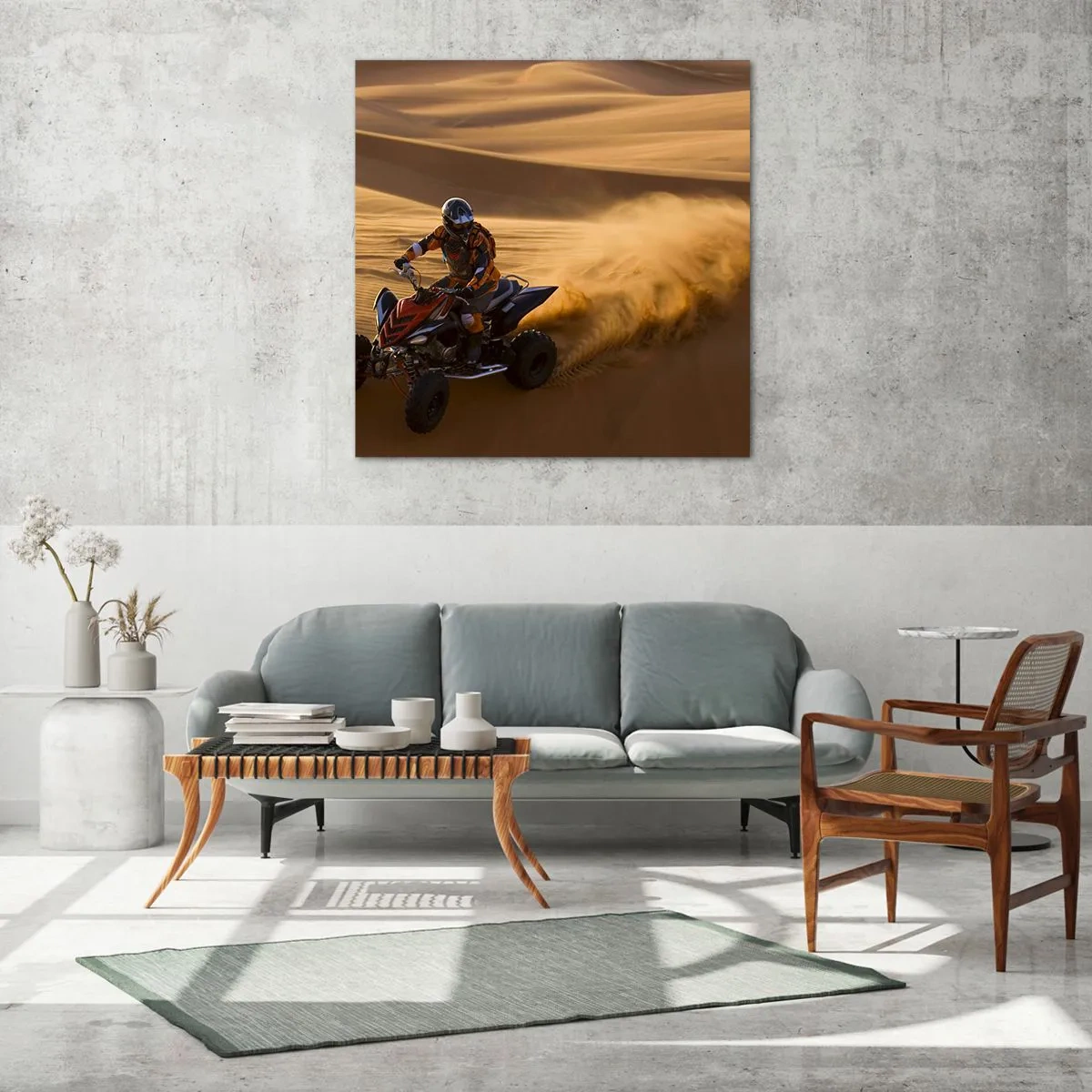 Tablou pe sticlă - Pe valuri de nisip - 70x70 cm