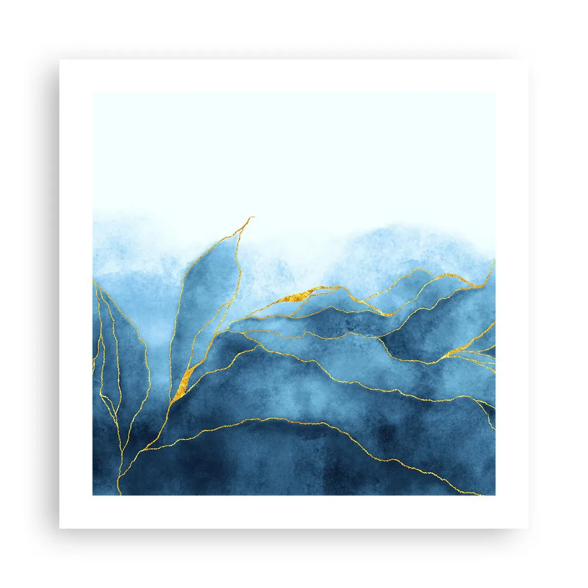 Poster - Albastru în aur - 50x50 cm