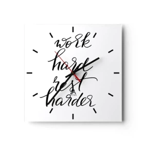 Ceas de perete - Ceas pe sticlă - Echilibrul vieții - 30x30 cm