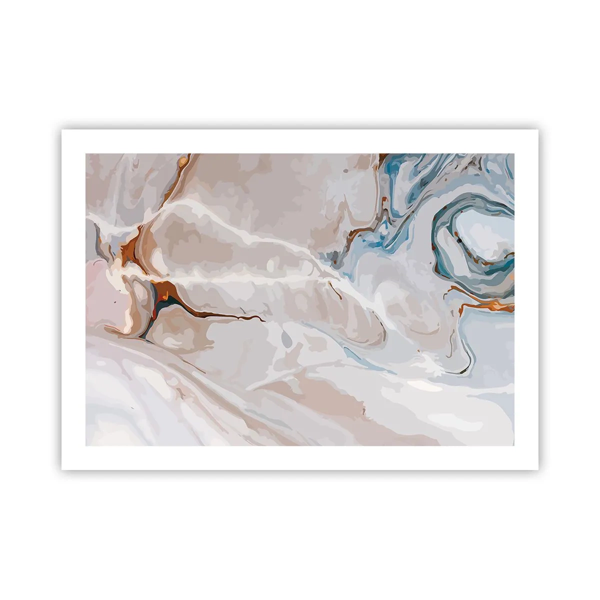 Poster - Meandre albastre sub alb - 70x50 cm