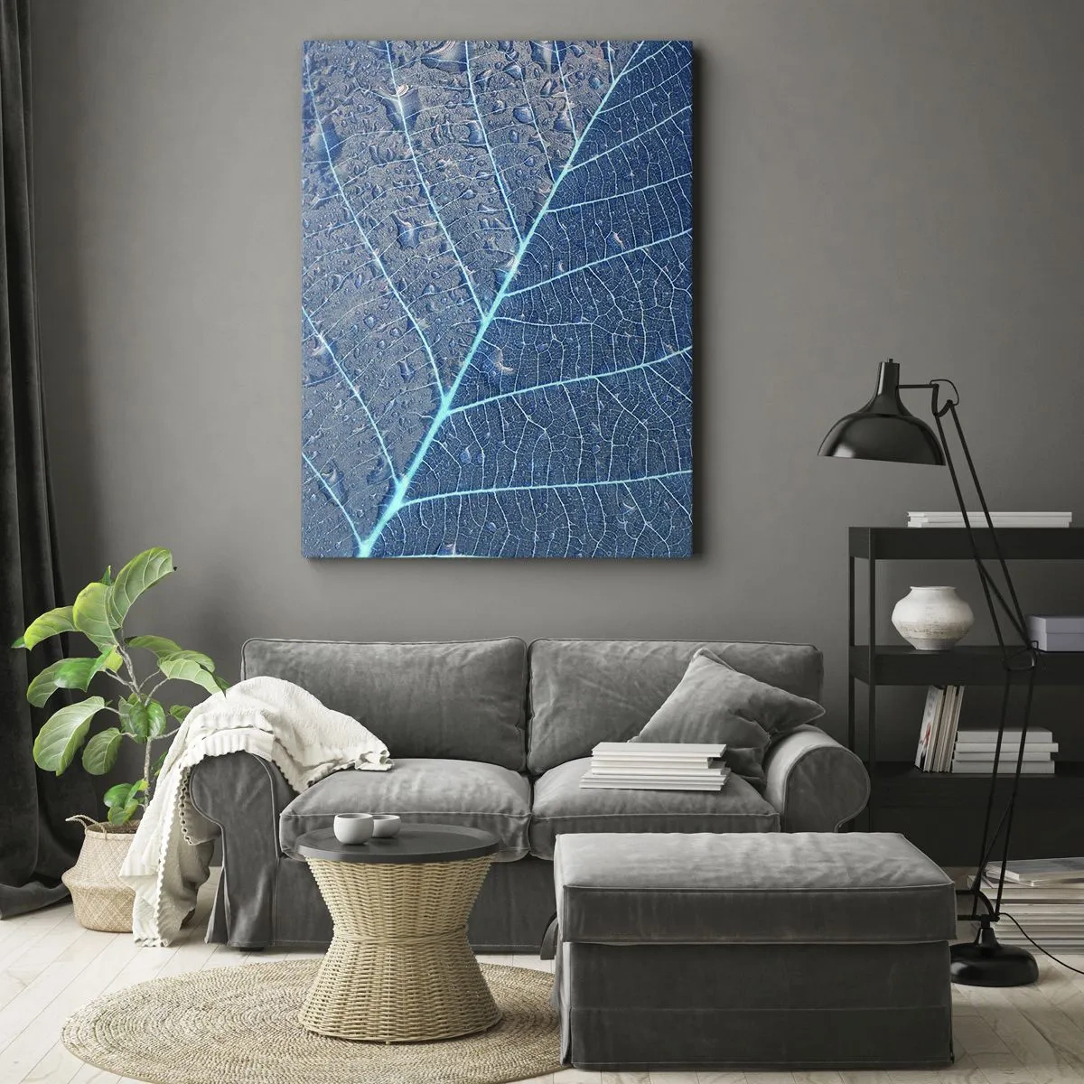 Tablou pe pânză - Viața în albastru - 45x80 cm