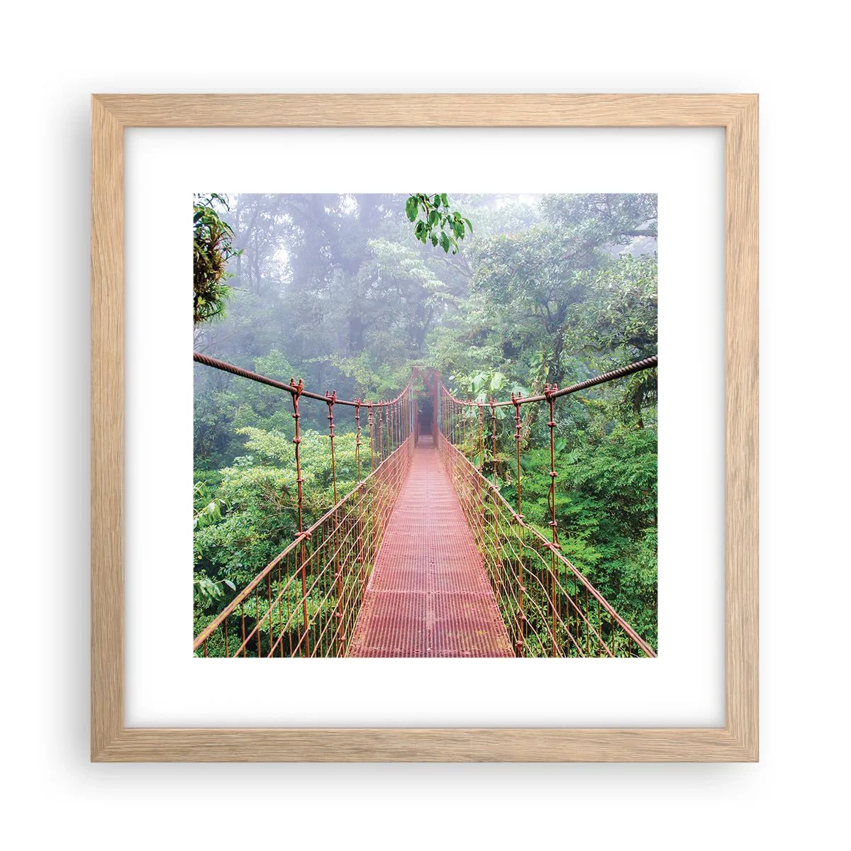 Poster în ramă de stejar deschis - Suspendat deasupra coroanelor arborilor - 30x30 cm