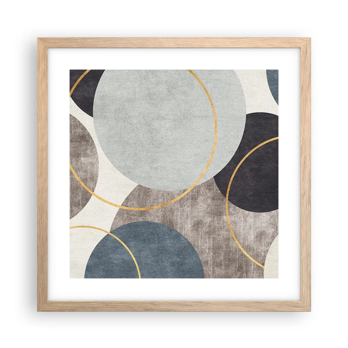 Poster în ramă de stejar deschis - Roată cu roată - 40x40 cm