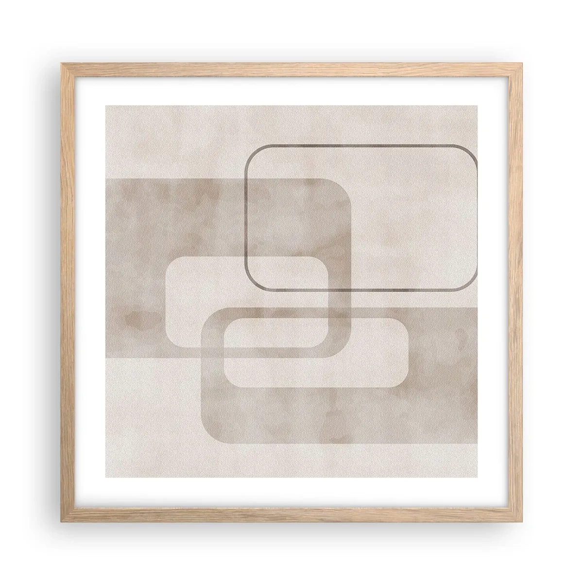 Poster în ramă de stejar deschis - Fuga geometrică - 50x50 cm