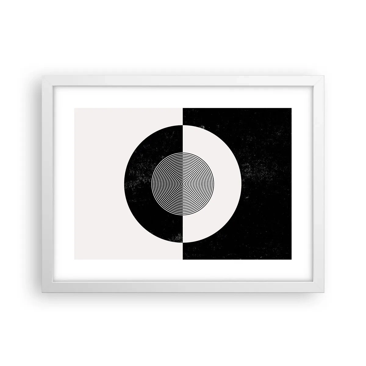 Poster în ramă albă - Armonie în alb și negru - 40x30 cm