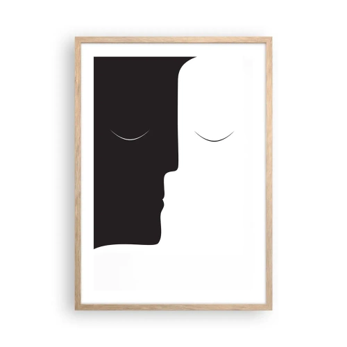Poster în ramă de stejar deschis - Unitatea contrariilor - 50x70 cm